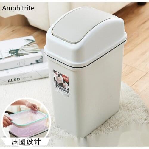 Swing Cover Toilet Garbage Trash Can Household Living Room With Cover Rectangular Cover Flip Waste Bin The Goods For Kitchen