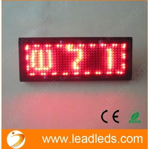 Promotion,Buy four send one Scrolling LED Sign LED Name Badge Tag Message Rechargeable/Muti-languages red color Advertising/80mm