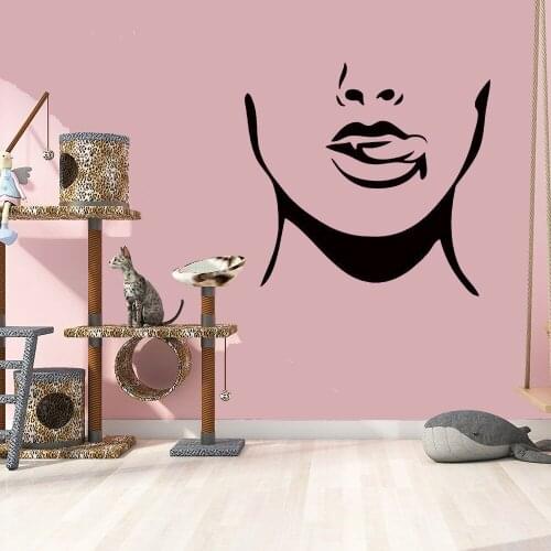 Sexy Beauty Salon Wall Sticker Beautiful lady Hairdresser For Ladys Sexy Lips Vinyl Sticker Hair Hairdo Barbers Decal WL363