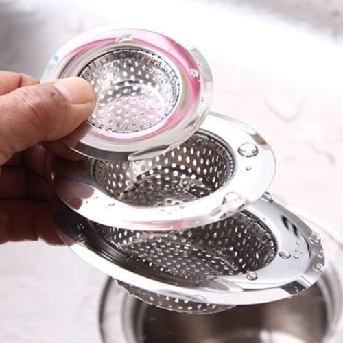 Stainless Steel Home Kitchen Sink Drain Mesh Stopper Basket Strainer Waste Plug Bathroom Basin Sink Filter Kitchen Tool