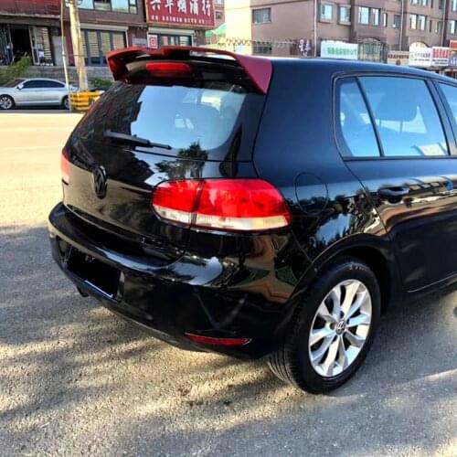 Use For Vw Golf 6 2010--2013 Year Roof Spoiler Sport ABS Plastic Carbon Fiber Look Rear Trunk Wing Car Body Kit Accessories