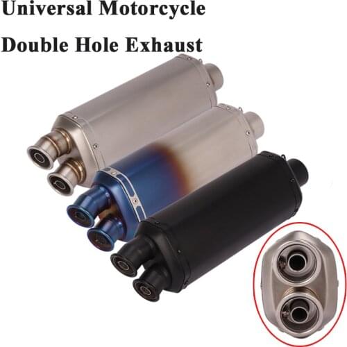 Universal Motorcycle Yoshimura Exhaust Pipe Escape Silencer Modified Double Hole Muffler DB Killer For MT-03 MSX125 CB300R ER6N