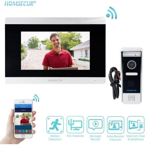 HOMSECUR 7" WIFI Video Door Phone Intercom System with Motion Detection Recording Waterproof Outdoor Camera 1.0MP Night Vision