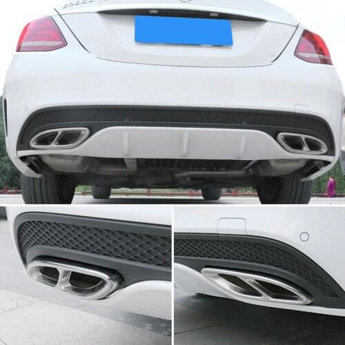 Top Quality For Mercedes Benz GLC A B C EClass W205 Coupe W213 W176 W246 2016-17 Car Accessory AMG Exhaust Cover Trim 304 Stee