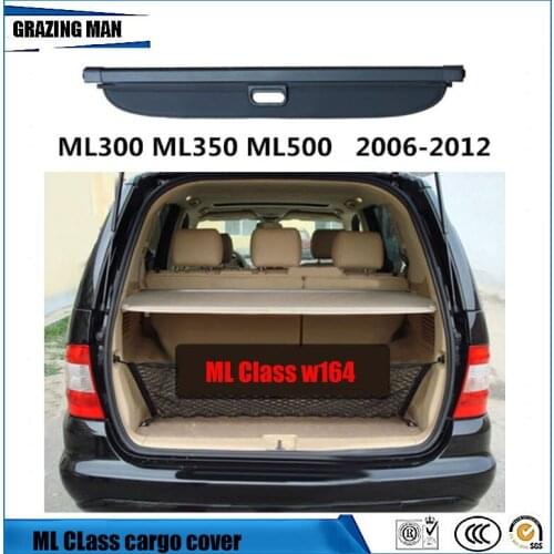 Car Rear Trunk Security Shield Polyester Cargo Cover For ML Class W164 ML300 ML350 ML500 2006-2012 High Quality Accessories