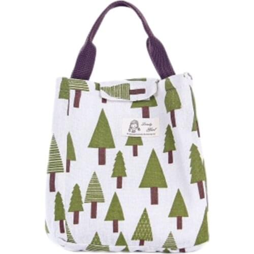 Lady Bento Fruit Drink Food Jute Cotton tote Thermal Lunch Bag Tote Food Box Cooler bag waterproof insulated bag