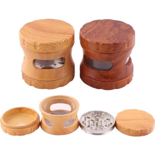 1Pcs Tobacco Grinder 63mm Crusher With Transparent Windows Herb Herbal Grinders Cigarette Smoke Smoking Accessories Pipe Tool