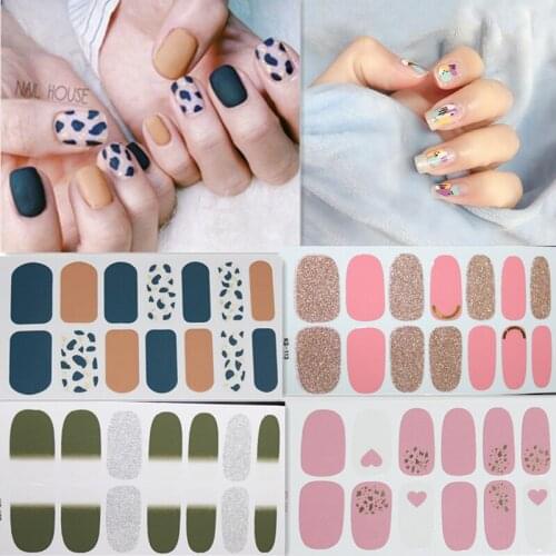 1pc Mixed Designs Nail Art Sticker Shiny Beauty Nail Tips KS Series Manicure Full Cover Adhesive Wraps Decoration Accessories