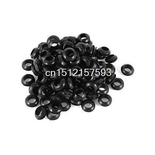 100 PCS 10mm Inner Diameter Rubber Cable Wiring Grommets Gasket Ring