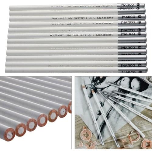 12pcs White Fine Art Drawing Non-toxic Base Pastel Pencils Set For Artist Sketch chalk