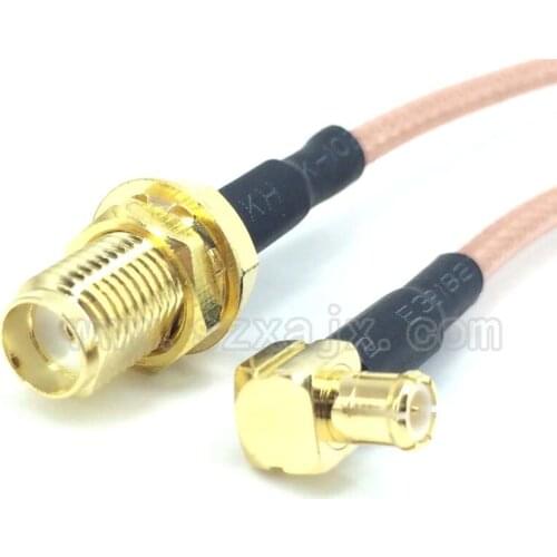 2PCS RF connector SMA Female Jack to MCX Male Right Angle RF Pigtail Cable RG316 Wholesale 15CM RF Coaxial cable free shipping
