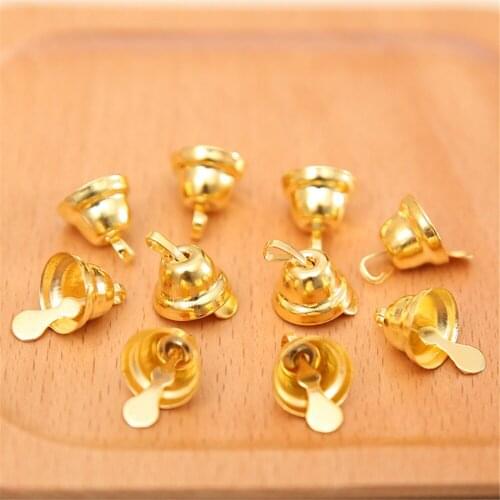 20Pcs/set Jingle Bell Gold 11mm Beautiful Small Iron Loose Beads Metal Christmas Tree Hanging Decorations Festival Party banquet