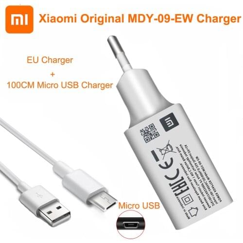 Xiaomi MDY-09-EW 5V/2A EU USB Charger Adapter Micro Usb Date Travel Cable For Mi 4 A2 LITE Redmi S2 4 4X 4A 5 5A 6 6A Note 5A 6
