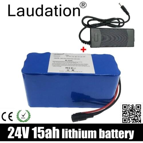 Laudation 24V Battery 24V15ah Battery Pack 7S3P 21700 Lithium Battery Pack For Electric Bicycle Built-in 15A Bms With 2A Charger