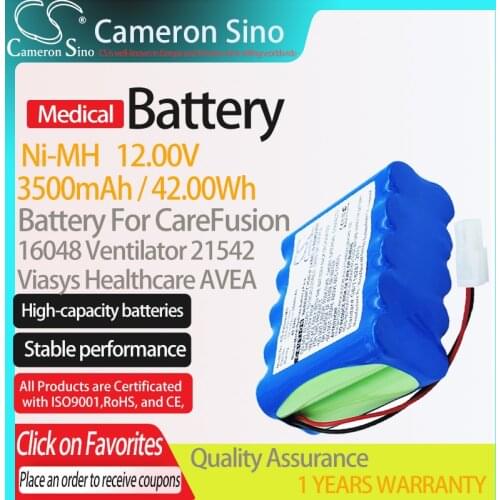 CameronSino Battery for CareFusion 16048 Ventilator fits Viasys Healthcare 21542 3200497-000 Medical Replacement battery 3500mAh