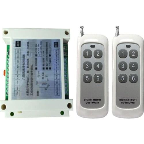 1000m DC12V 24V 36V 48V 6 CH RF Wireless Remote Control Switch Remote Control System receiver transmitter 6CH Relay 315/433 MHz