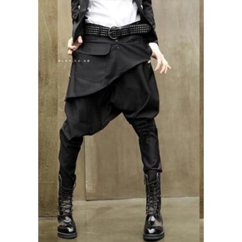 Spring and autumn pants fashion pioneer design dark casual fashion Korean mens pants new two wear Zhang Genxi large