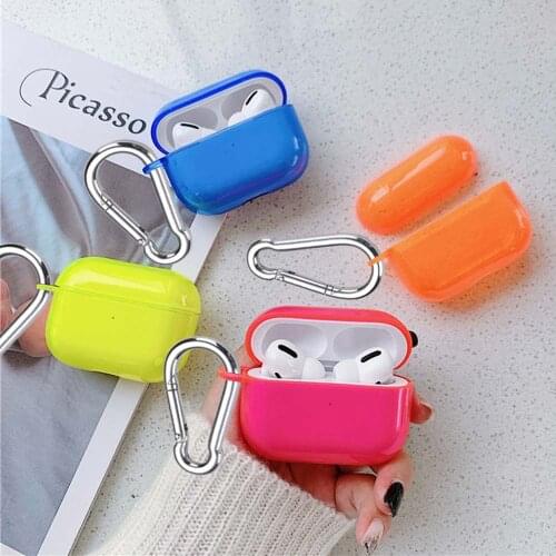 Earphone Case For Apple Airpods Pro 3 Cases Wireless Earphone Cover For Airpods 2 1 Headset Soft TPU Neon Fluorescence Color