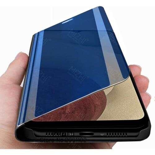 For samsung a12 case smart mirror flip cases for samsung galaxy a12 a 12 sm-a125f magnetic stand phone cover