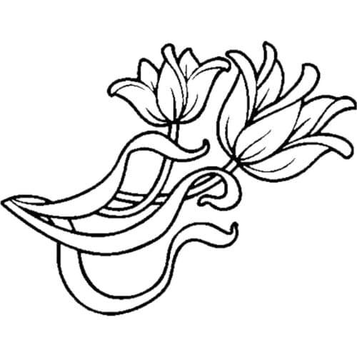 Flower Creative Design And Decoration Car Sticker Vinyl Decal Blaack/Silver 15.9*12.2CM T-00361