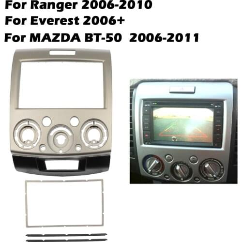 Double 2 Din fascia for Everest Ranger Mazda BT-50 BT50 Facia Radio Dash Installation Trim Kit Panel Face Plate Bezel