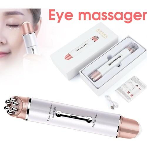 Electric Eye Massager EMS Hot Compreses LED Pressotherapy Vibrators USB Rechargeable Facial Massager Vibrator for Neck Eye Face