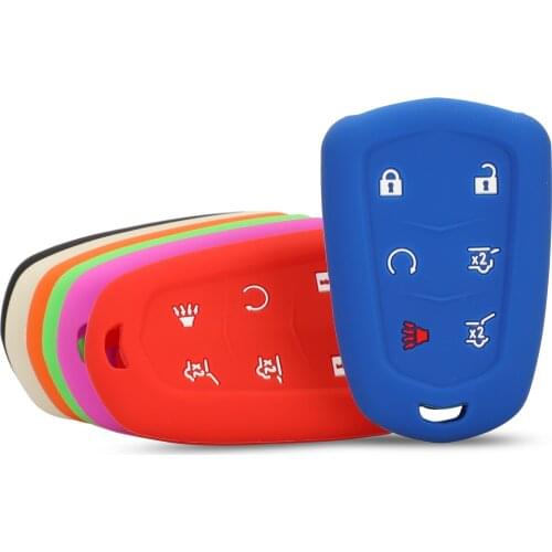 Kutery 6 Buttons Remote Car Key Case Silicone Protect Shell For Cadillac Escalade 2015 - 2016 Car Accessories