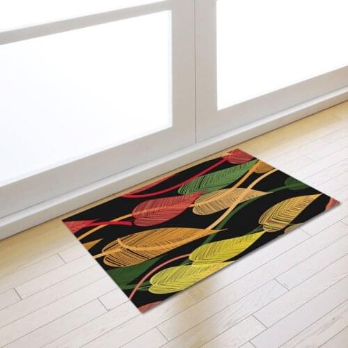 Green Leaves Bedroom Room Decoration Carpet Bathroom Porch Soft Comfortable Pad Kitchen Thick Water Absorption Antiskid Pad