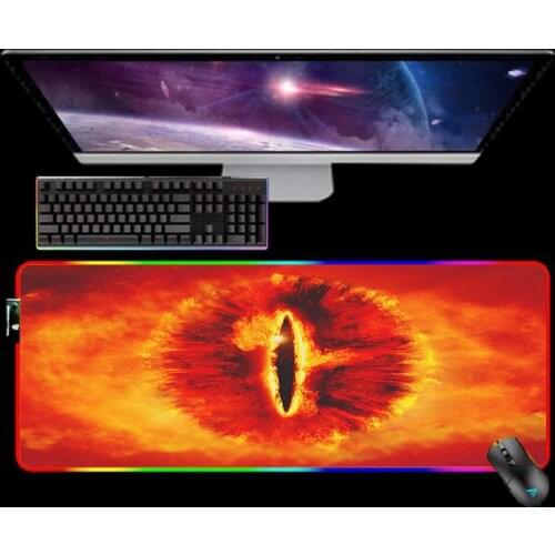 RGB Tapis De Souris Lotrs Movie Rings XL Mousepad Gaming Accessories Mausepad LED Mause Pad No-slip with Backlit Tapis De Souris