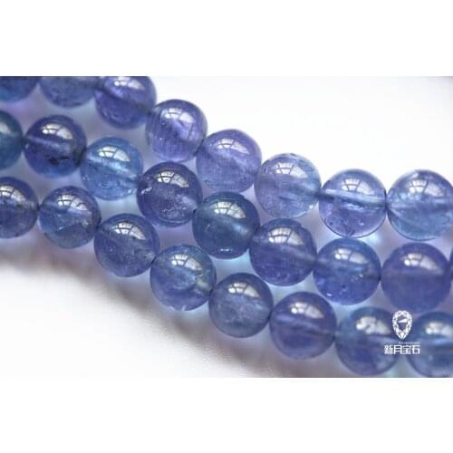 AAAAAA LOOSE BEADS blue Tanzanite round 3.5-6mm wholesale for DIY jewelry necklace 43cm