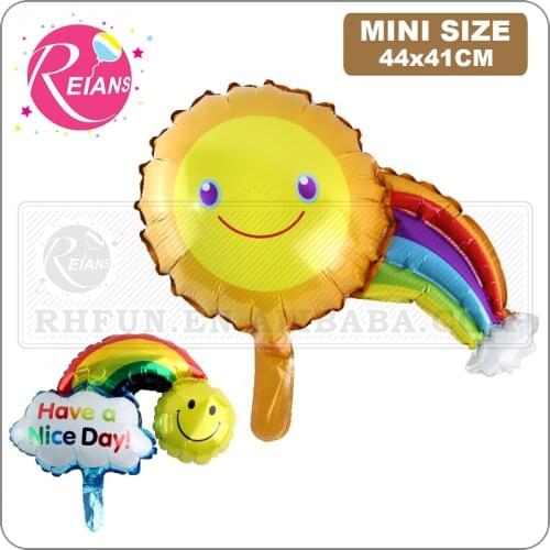 Mini Rainbow Smile Cloud Balloons childrens birthday party balloon new kids sunshine toy sun flower bee Anniversary Decoration