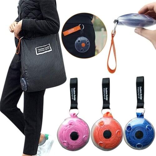 Multifunctional Eco Reusable Super Small Portable Folding Telescopic Disc Supermarket Shopping Storage Bag