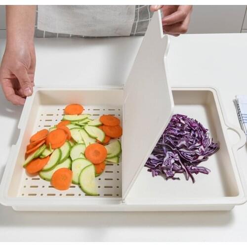 Multifunction Folding Cutting Board Basket Collapsible Dish Tub With Draining Plug Colander Fruits Vegetable Storage Basket