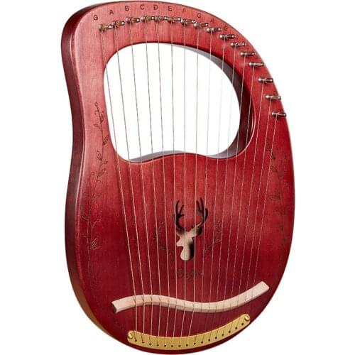 Mahogany 16-tone Portable Lyre Harp Stringed Musical Instruments Accessories Kit