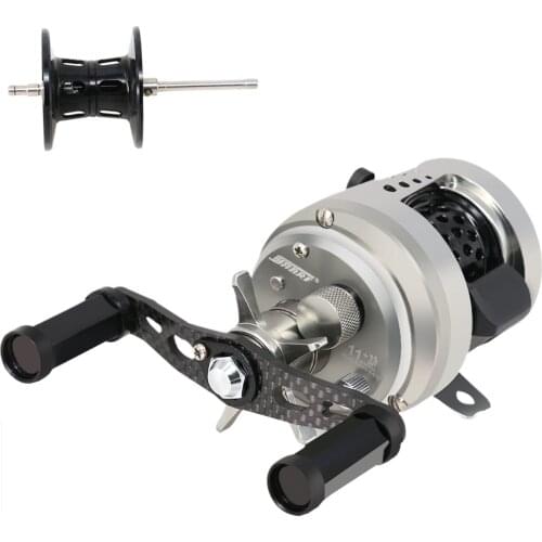 New Full Metal Double Spool Drum Fishing Reel Centrifugal Mechanical Dual Braking System 6.4:1 Trolling Casting Sea/Boat Wheel
