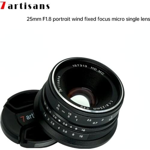 7artisans 25mm F1.8 Prime Lens for Sony E Mount /Fujifilm/Canon EOS-M Mout Micro 4/3 Cameras A7 A7II A7R Free Shipping