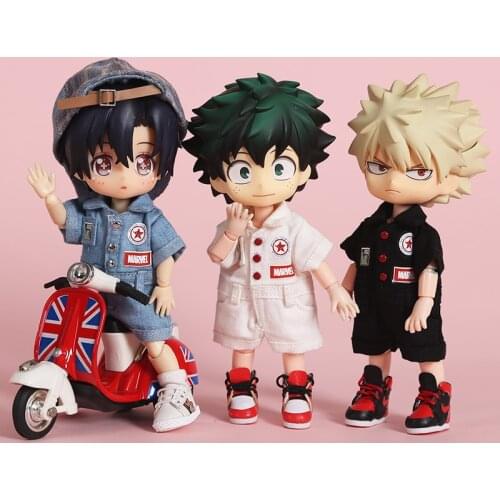 Obitsu11 clothes 6 colors Overalls suit set for OB11,1/12 BJD SD Fashion wild Leisure retro classic Denim Coverall shirt