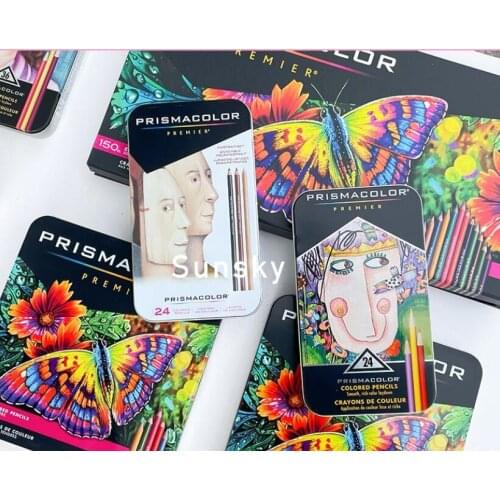 Original Prismacolor Premier Oily Colored Pencils 24/48/72/132/150 color,easy switch between powerful lines, delicate blends
