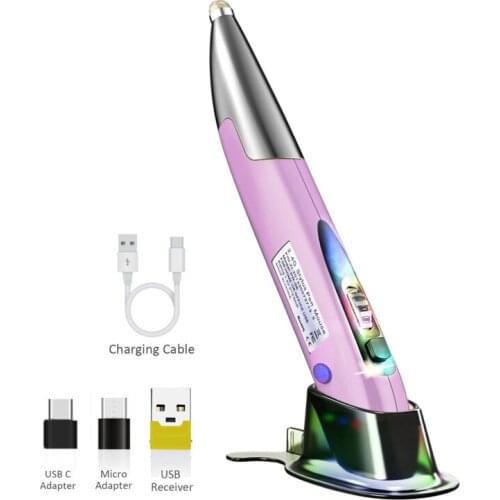 Rechargeable Right Hand and Left Hand 1200 DPI 2.4G USB Wireless Mouse Touch Pen P9YA