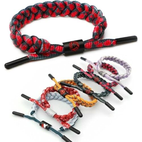 Anime Naruto Braided Wristband for Men Women Adjustable Rope Weave Cosplay Sports Bracelet Bangles Wristband Toys Christmas Gift
