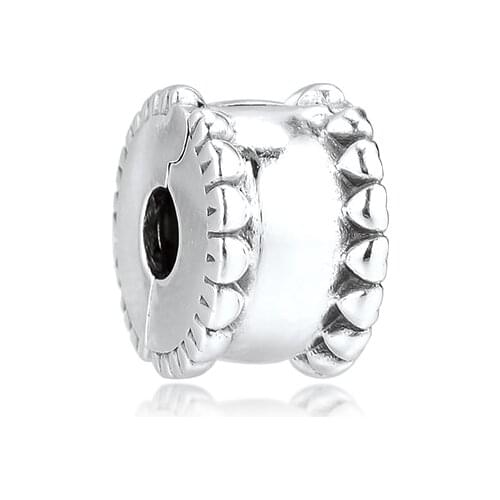 Fits Pandora Bracelet Beaded Hearts Clip Charm Authentic 925 Sterling Silver Beads for Women Jewelry DIY Making Kralen Wholesale