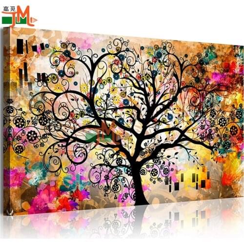 Full Square Round Drill 5D DIY Diamond Painting Abstract Colorful Life Tree Embroidery Cross Stitch Mosaic Diamond Art