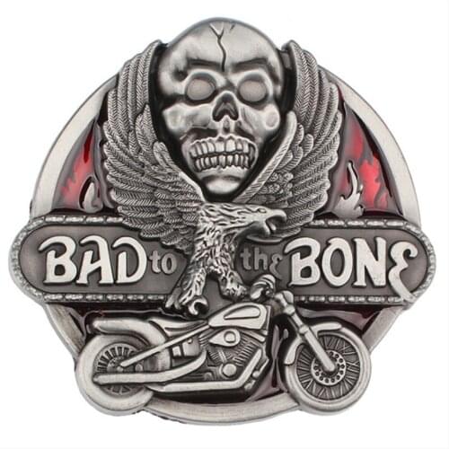 Belt buckle for leather belt head punk rock style buckle Bad to bone skull head DIY Customize belt accessories