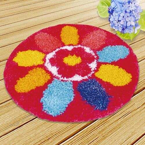 Pulaqi Isolon for Flowers Latch Hook Rug Kits Crafts Cushion Latch Hook Embroidery Mat DIY Decor Latch Hook Carpet Living Room F