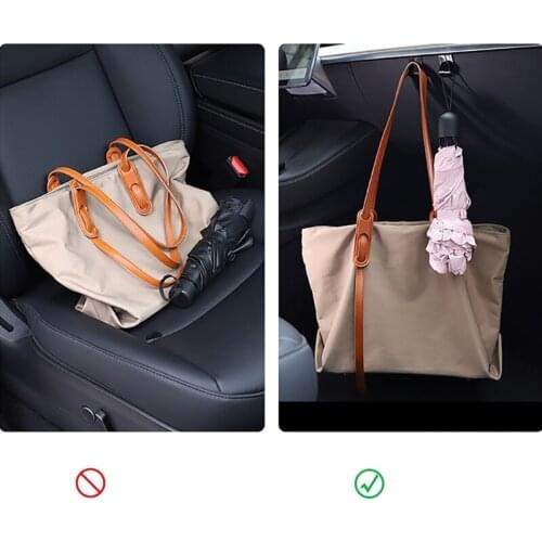 Q9QD Car Hooks for Purses Bags Cloth Grocery Auto Co-Pilot Glove Box Organizer Purse Hanger For Model 3/Y 2021