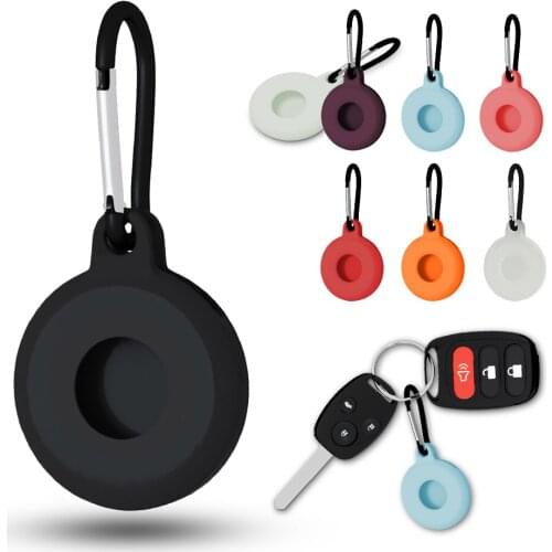 Silicone Carry Case Protective Skin Cover with Keychain For Apple Airtags Bluetooth Wireless Tracker Protector Coque Accessories