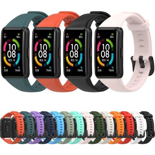 Silicone Smartband Sport Wrist Watchband Replacement Part For Huawei Honor Band 6 Strap Smart Wristband Bracelet Accessories