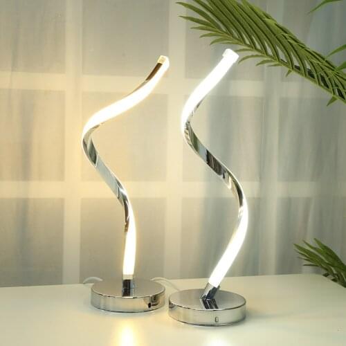 Modern Spiral Table Lamp bedroom Bedside Lamp Nordic minimalism bright Desk lamp Reading Night Light Living Room Home Decoration