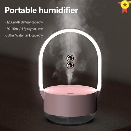 2021 Ultrasonic Mini Air Humidifier 350ML Aroma Essential Oil Diffuser for Home Car USB Fogger Mist Maker with LED Night Lamp