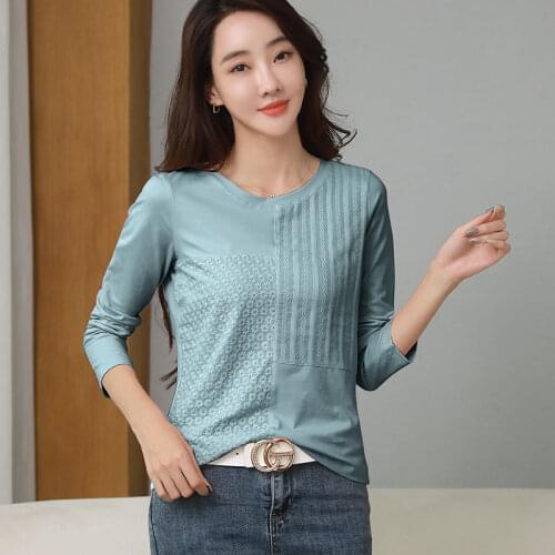 BOBOKATEER Long Sleeve T Shirt Women Tops White Cotton T-shirt Femme Camisetas De Mujer Tee Woman Tshirts Fall Bluzki Damskie